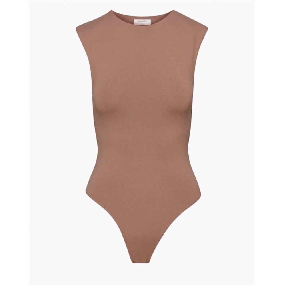 Babaton contour shoulder pad bodysuit S deep taupe?
